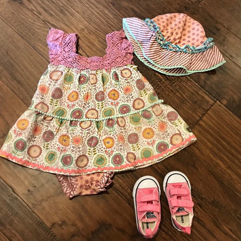 Matilda Jane Girls Romper - By the Seashore Bubble w/ Hat 18-24M